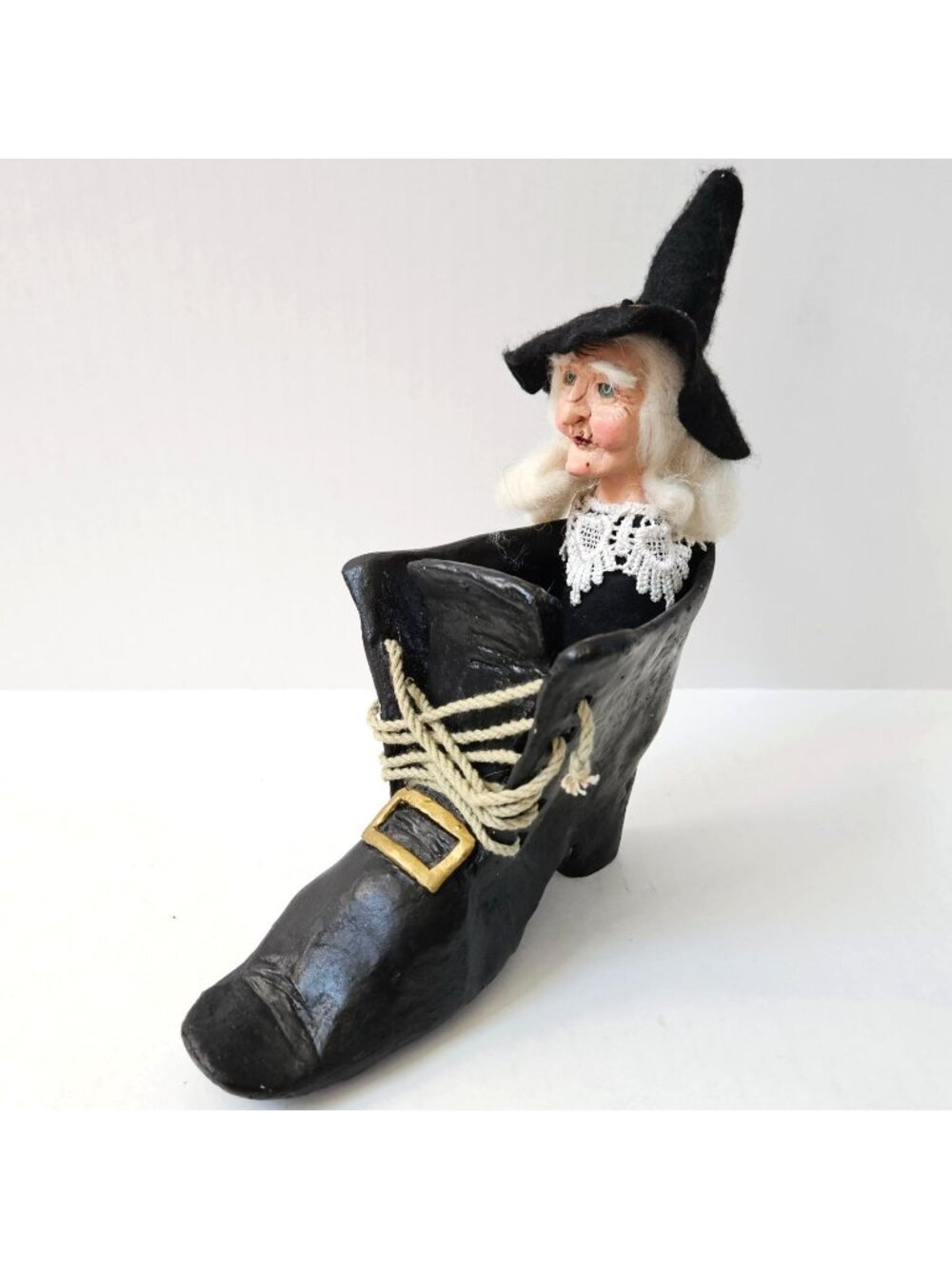 Vickie Smyers Bethany Lowe Halloween Witch In Shoe Primitive Folk Art Figure